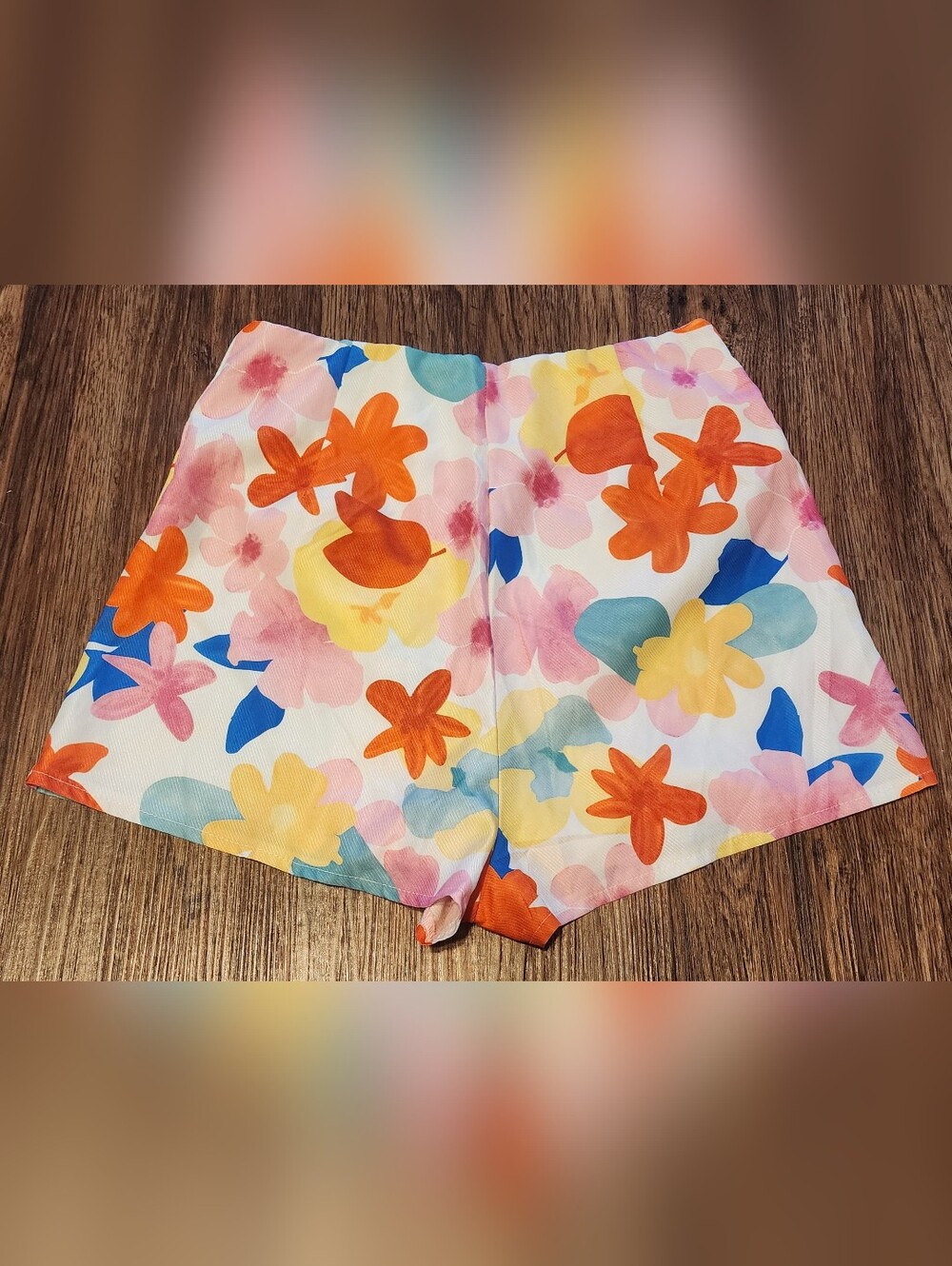 Multicolor Floral Print Simple Skort Size S - Picture 4 of 7